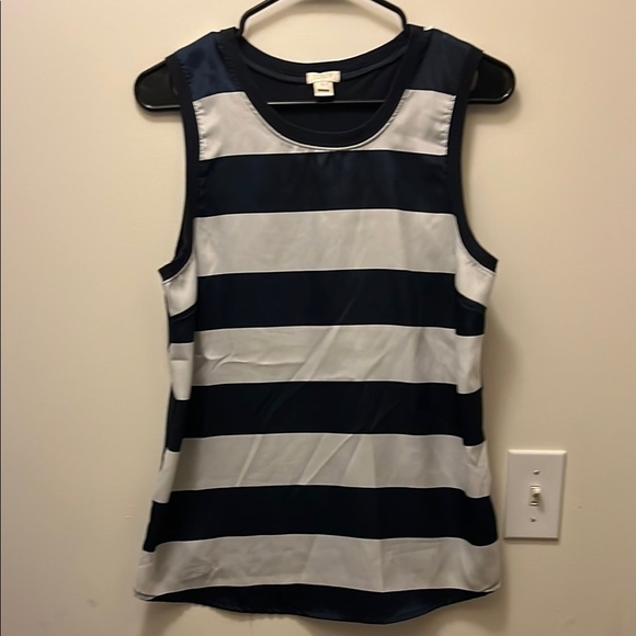 Jcrew Navy and White Striped Sleeveless Top size small - Picture 1 of 7